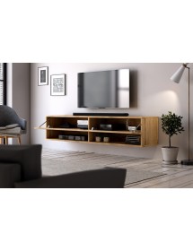 Meuble TV à suspendre DERBY 140 coloris chêne 140x32,8x31 cm