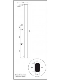 Douche de piscine solaire, douche extérieure 40L