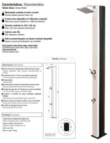 Douche de piscine solaire SQUARE 40 L avec rince pieds