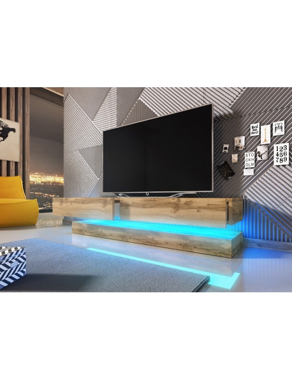 Meuble TV FLY avec LED bleu 140x33,8 cm