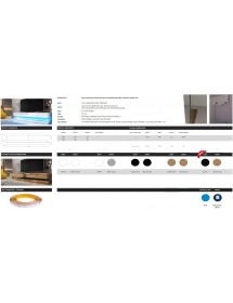 Meuble TV FLY avec LED blanc en noir et chêne 140x33,8 cm