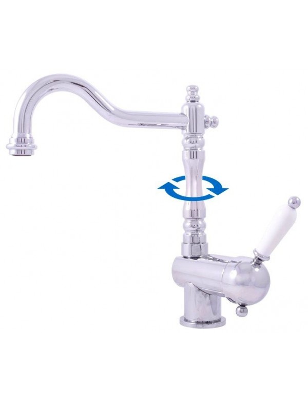 Mitigeur évier LABE laiton noir poignée en céramique