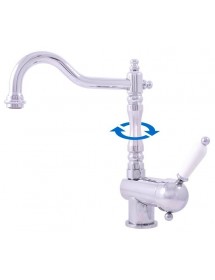 Mitigeur évier LABE laiton noir poignée en céramique