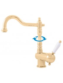 Mitigeur évier LABE laiton noir poignée en céramique