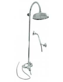 Colonne de douche LABE avec douchette laiton chromé et poignée en céramique H.111cm