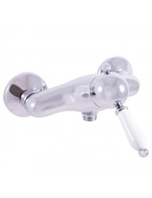 Colonne de douche LABE avec douchette laiton chromé et poignée en céramique H.111cm