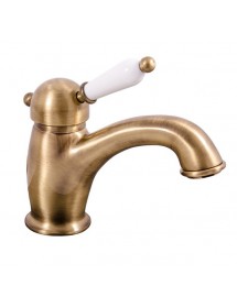 Mitigeur lavabo LABE en laiton noir avec poignée en céramique