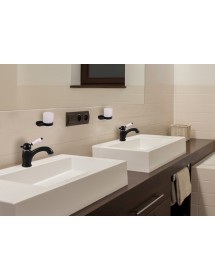 Mitigeur lavabo LABE en laiton noir avec poignée en céramique