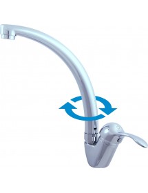 Mitigeur évier rétro LABE en laiton chromé avec poignée en céramique