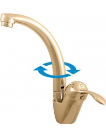 Mitigeur évier rétro LABE en laiton chromé avec poignée en céramique