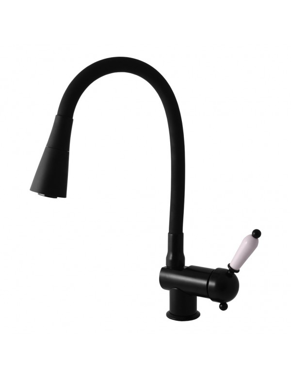 Mitigeur évier flexible à mémoire de forme LABE en laiton noir