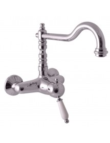 Mitigeur évier mural rétro LABE en laiton chromé