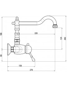 Mitigeur évier mural rétro LABE en laiton chromé