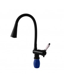 Mitigeur évier flexible à mémoire de forme LABE en laiton brut et noir