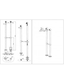 Colonne de douche sur pied LABE avec douchette en chrome 110 cm