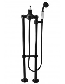 Colonne de douche sur pied LABE avec douchette en laiton noir 110 cm