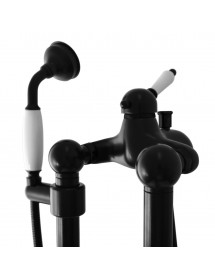 Colonne de douche sur pied LABE avec douchette en laiton noir 110 cm