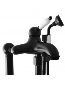 Colonne de douche sur pied LABE avec douchette en laiton noir 110 cm