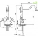 Mélangeur lavabo MORAVA RETRO pivotant laiton blanc mat