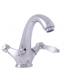 Mélangeur lavabo rétro MORAVA en chrome sans siphon