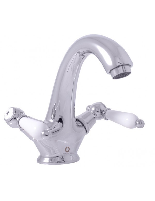 Mélangeur lavabo rétro MORAVA en chrome sans siphon Mélangeur lavabo rétro MORAVA en chrome sans siphon