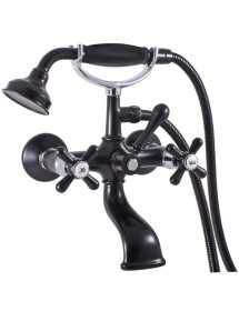 Mélangeur baignoire MORAVA RETRO chrome noir mat