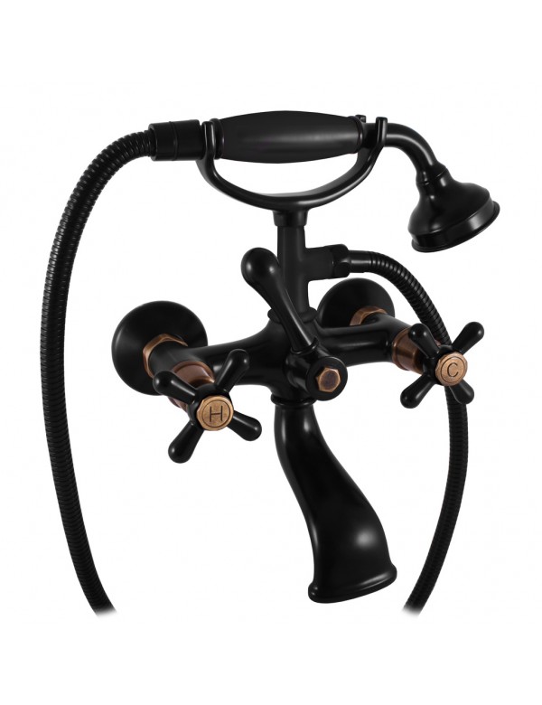 Mélangeur baignoire MORAVA RETRO laiton noir mat Mélangeur baignoire MORAVA RETRO laiton noir mat