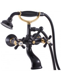 Mélangeur baignoire MORAVA RETRO noir mat doré