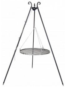 Barbecue sur Trépied et Grille en acier noir sablé