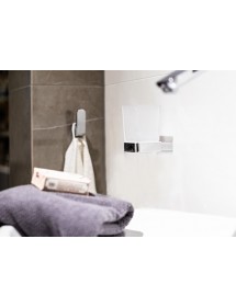 Porte-verre mural en chrome et en verre VIA 6,4 x10 x9,7 cm