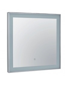 Miroir carré 60x60 cm avec lumière LED et détecteur tactile