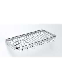 Porte-savon grille rectangulaire CYTRO en laiton chromé 30x 13x 2 cm