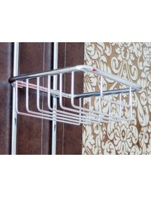 Porte objet de douche à accrocher CYTRO en laiton chromé 17x14x70 cm