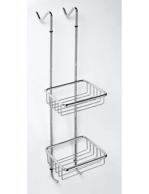 Porte objet de douche à accrocher CYTRO en laiton chromé 17x14x70 cm Porte objet de douche à accrocher CYTRO en laiton chromé 17x14x70 cm