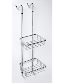 Porte objet de douche à accrocher CYTRO en laiton chromé 17x14x70 cm