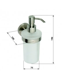 Distributeur de savon liquide NEO en acier inoxydable, en verre 250ml / 19x10x7,5cm
