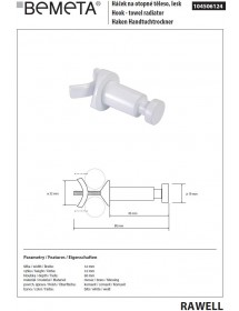 Console réglable pour radiateur en acier blanc RAWELL 3,2x3,2x8 cm