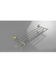 Porte-serviettes avec étagère RETRO chromé doré 66,5x12x22,5 cm