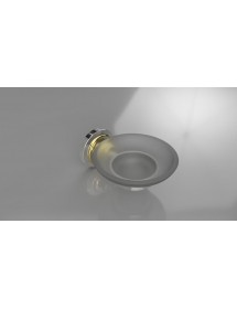 Porte-savon RETRO en verre et en chrome-or 11x6,5x13,8 cm