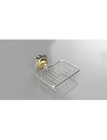 Porte-savon en grille mural en laiton chromé doré RETRO 14x6,5x14,2 cm Porte-savon en grille mural en laiton chromé doré RETRO 14x6,5x14,2 cm