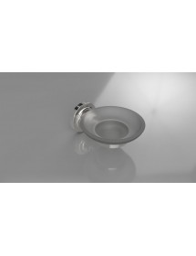 Porte-savon RETRO en verre et en chrome 11x6,5x13,8 cm