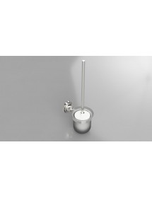 Goupillon de toilettes RETRO en laiton chromé, bol en verre 11x36x15 cm