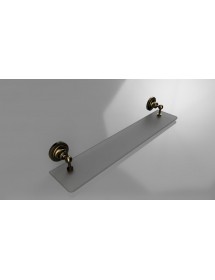 Etagère de douche RETRO en verre et laiton 60x8,7x12 cm