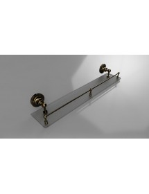 Tablette de douche murale en verre avec rail RETRO en bronze 60 x9 x12 cm