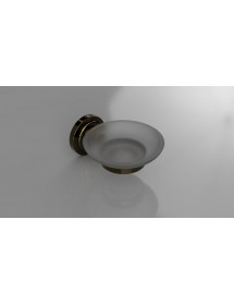 Porte-savon RETRO en verre et en laiton11x6,5x13,8 cm