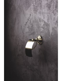 Dérouleur papier toilette avec couvercle RETRO bronze 14x15x10cm