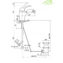 Mitigeur bidet LABE avec siphon en laiton chromé