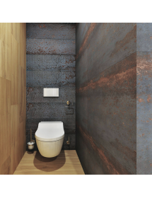 Goupillon de toilette mural en verre RETRO bronze 11x36x15cm