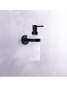 Distributeur de savon mural DARK en laiton noir et verre 230ml