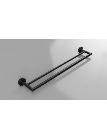 Porte-serviettes double DARK en laiton noir 65,5cm x 5,5cm x11cm